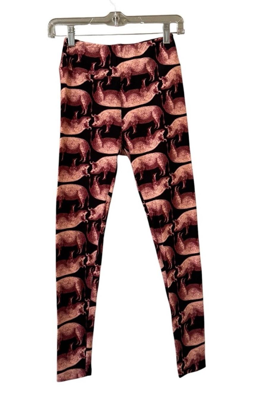 LulaRoe Women Size OS Leggings Stretch Soft Teacher Pigs Farm Country Western